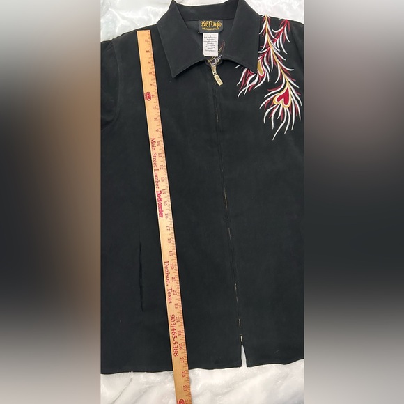 Bob Mackie Y2K Wearable Art Phoenix Embroidered Faux Suede Jacket Size L - Picture 9 of 14